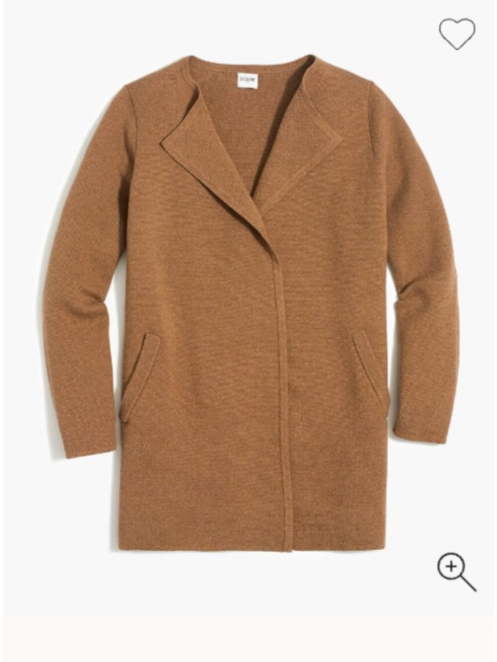 JCrew Factory Vanessa Sweater Jacket Cardigan M Camel Tan Cotton
